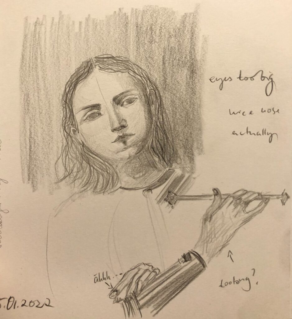 paint study sketch - pencil drawing - male portrait
