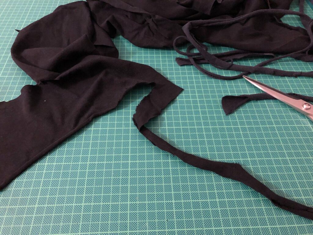 old fabric in pieces