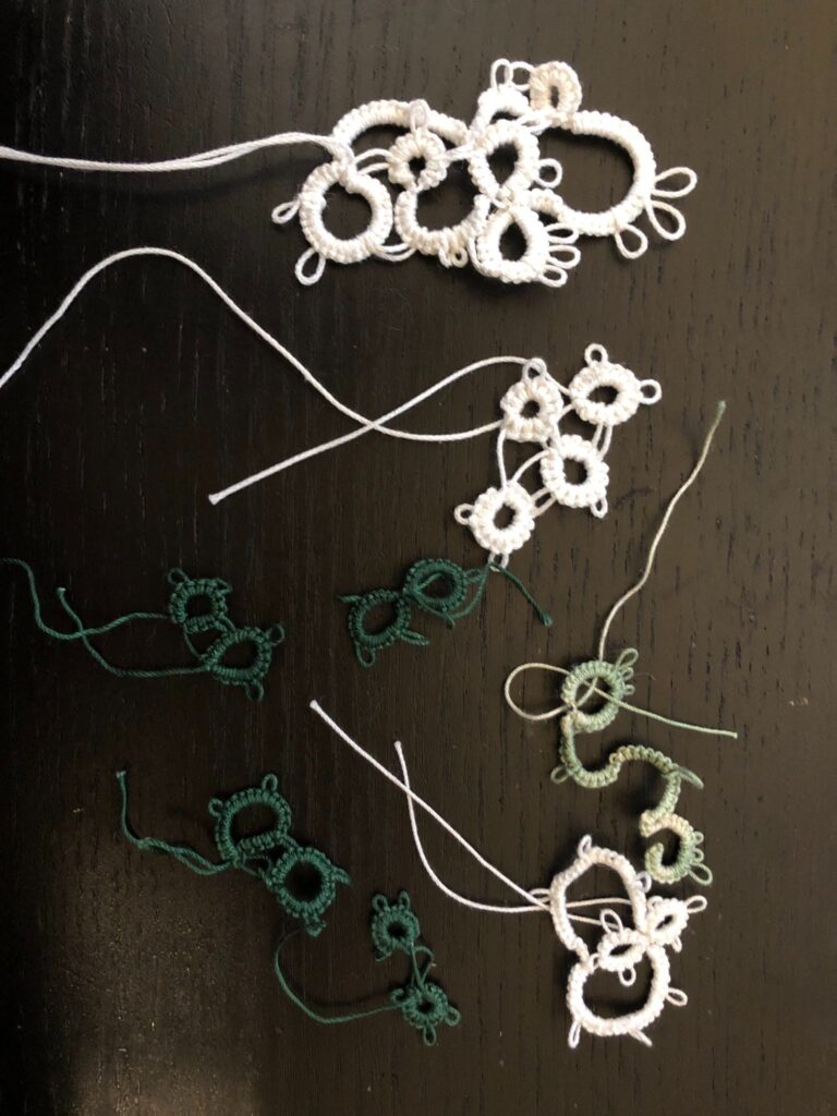 needle lace, some rings and picots.